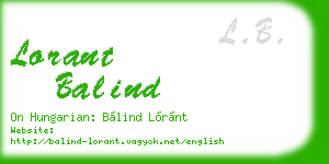lorant balind business card