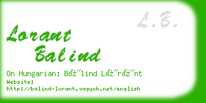 lorant balind business card